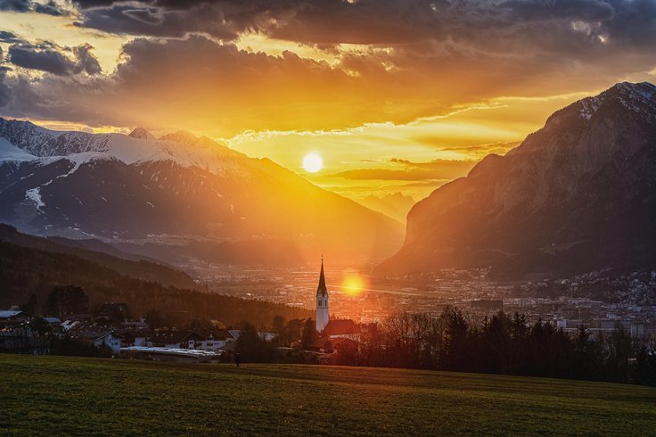 Sonnenuntergang über Innsbruck