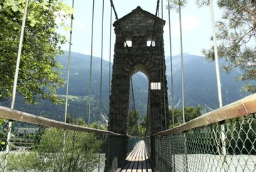 Suspension bridge in Stams