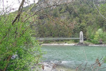 Suspension bridge in Stams